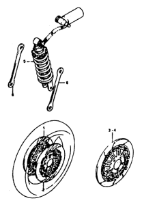 RGV250 Front brake disc - rear shock absorber