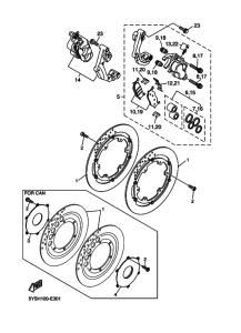 XVS1100A XVS11AX Передний суппорт