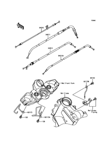 KLE650 Тросы управления