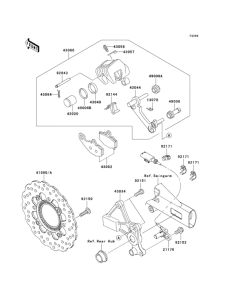 ER650 Задний тормоз
