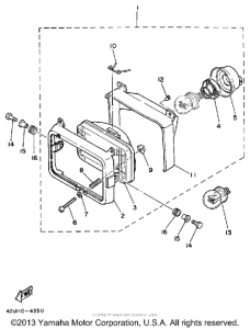 XT350UC (CA ED.) Фара