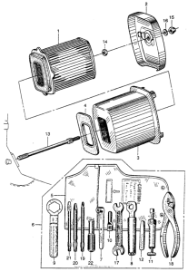 CT200 Air cleaner + tools