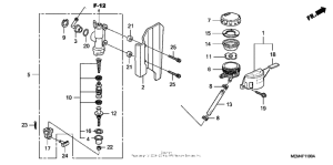 VTX1300C Задний тормозной цилиндр