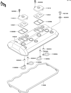 ZX1100 Крышка головки цилиндров