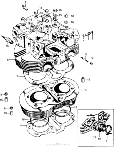 CB450 Цилиндр и головка цилиндра