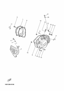 TZR50 Crankcase cover ass`y  (v