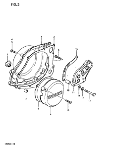 RM250 Crankcase cover ass`y  (v
