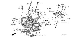 VT750C2 Задняя головка цилиндров