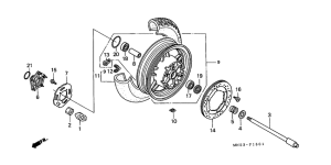 GL1500A Rear wheel complete assy