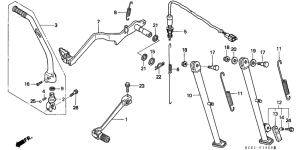 XR250R Pedal / kick starter arm