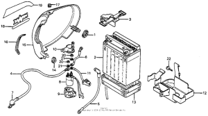 CB400 Right side cover + battery