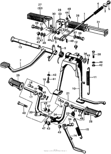 CL450 Rear brake rod + pedal