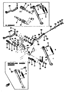 XT500 Stand.footrest, brake pedal