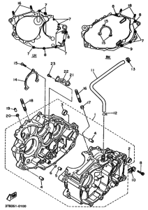 XT400E Картер двигателя