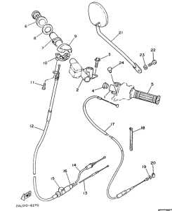 YSR50 Steering handle. cable