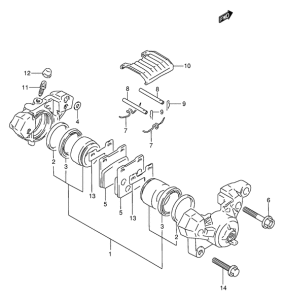 GSX250 Задний суппорт