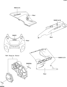 ZX1100 Decals(red)(zx1100-d5)