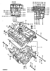 GS850 Картер двигателя