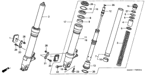 CBR900RR Вилка передней оси