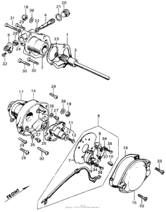 CB450 Tachometer gear box + points base + points