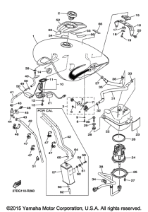 XVS1300CU Топливный бак