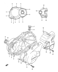 GSF400 Crankcase cover ass`y  (v