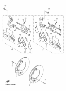 XVS1300CTF Передний суппорт