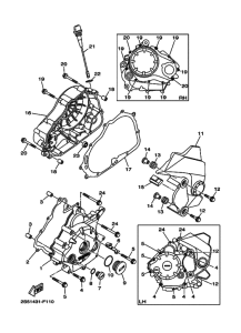 T135FI Crankcase cover ass`y  (v