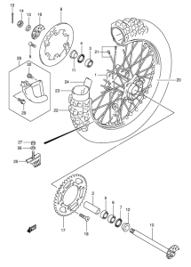 DR-Z400 Rear wheel complete assy