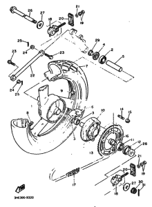 FZR600 FZR600A Rear wheel complete assy