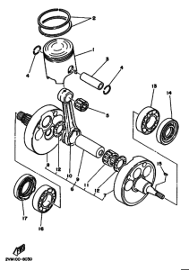 YZ250 YZ250U Коленчатый вал и Поршень