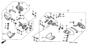 CBR1100XX Зеркало заднего вида