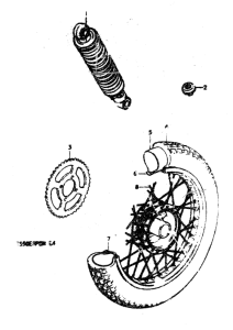TS50 Rear wheel complete assy