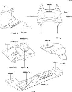 ZX500 Decals(ebony / green)(zx500-d2)