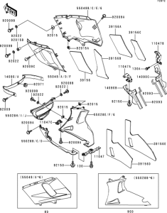 ZX600 Cowling lowers(1 / 3)(zx600-e4)
