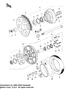 KZ650 Rear wheel / tire / hub / chain