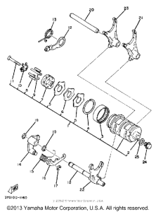 TT250J Shift cam - fork