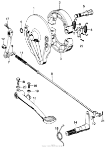 CB750 Rear brake pedal + panel