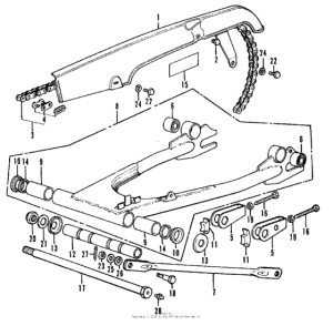 CB350 Chain case + swingarm