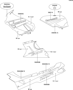 ZX600 Decal(silver / blue)(zx600-d2 / d2a)