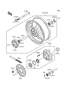 ZX1200 Заднее колесо и цепь