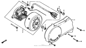 MB5 Left crankcase cover + alternator