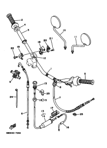 XT225 XT225L Рулевой рычаг и кабель