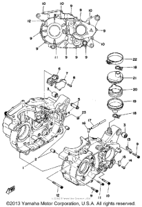 XT500F Картер двигателя