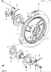 RG250 Rear wheel complete assy