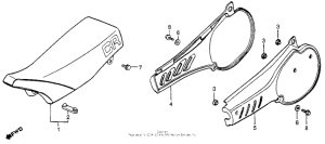 CR250R Seat + side cover 83
