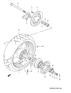 RF900 Rear wheel complete assy