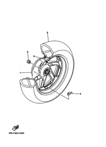 YP400 YP400V Rear wheel complete assy