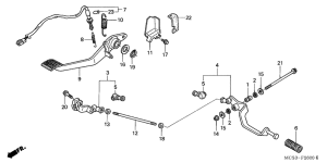 ST1300 Brake pedal assy