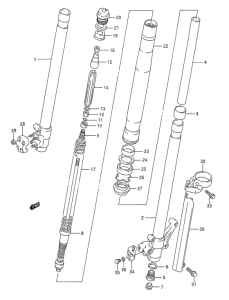 RM250 Передняя вилка